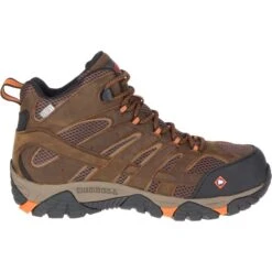 MERRELL Men's Moab Vertex Mid Waterproof Comp Toe Work Boots -Shoe Serie Shop 2078632 201 alt1
