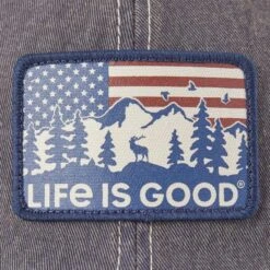 LIFE IS GOOD Men's Flag Mountain Old Favorite Mesh Back Cap -Shoe Serie Shop 2086044 402 alt2