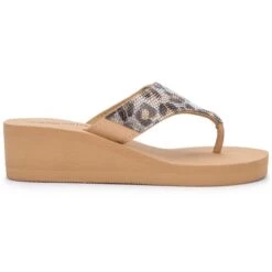 OLIVIA MILLER Women's Animal Print Wedge Sandals -Shoe Serie Shop 2087791 205 alt1