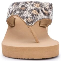 OLIVIA MILLER Women's Animal Print Wedge Sandals -Shoe Serie Shop 2087791 205 alt3