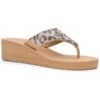 OLIVIA MILLER Women's Animal Print Wedge Sandals -Shoe Serie Shop 2087791 205 main